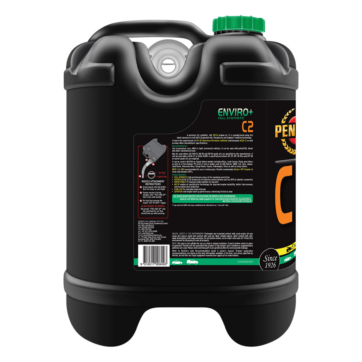 Penrite Enviro+ C2 Engine Oil 0W-30 20 Litre, , scaau_hi-res
