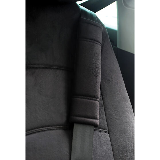 Premium Cloud Suede Seat Belt Buddies - Black Pair, , scaau_hi-res