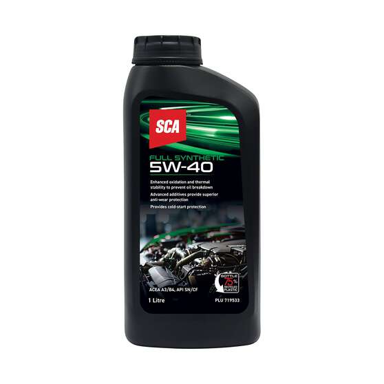 SCA Full Synthetic Engine Oil 5W-40 A3/B4 1 Litre, , scaau_hi-res