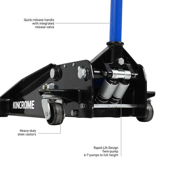 Kincrome Low Profile Rapid Lift Hydraulic Garage Jack 2800kg, , scaau_hi-res
