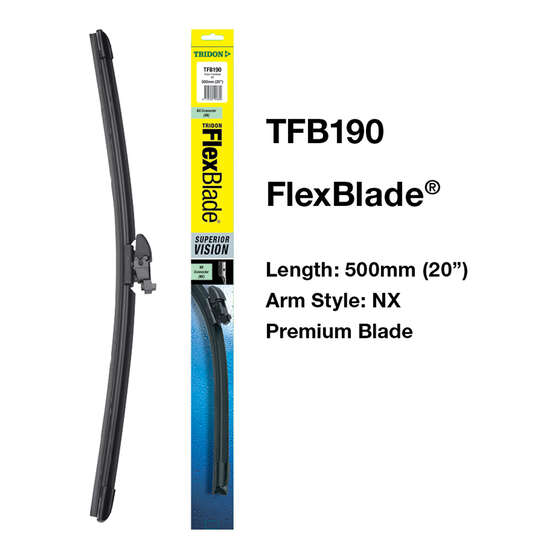 Tridon FlexBlade Wiper 500mm (20") Single - TFB190, , scaau_hi-res