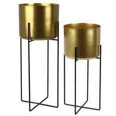 Metal Planter Stand Gold 2 Piece, , scaau_hi-res