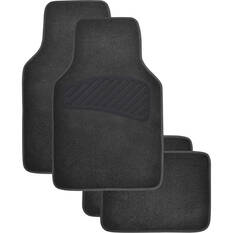 SCA Luxury Carpet Car Floor Mats - Set of 4, Black, , scaau_hi-res