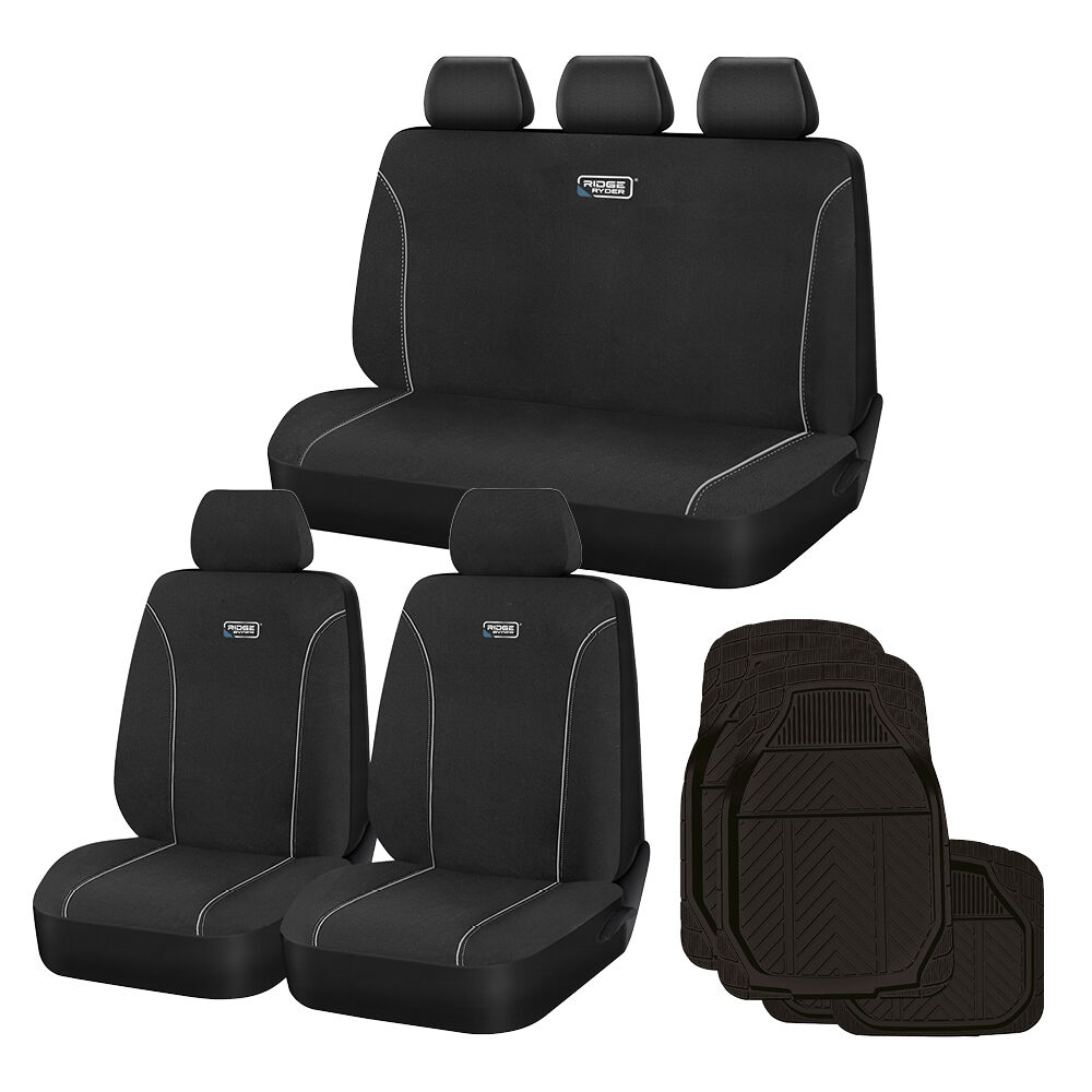 Ridge Ryder Black/Grey Canvas Seat Cover Set&nbsp;, , scaau_hi-res