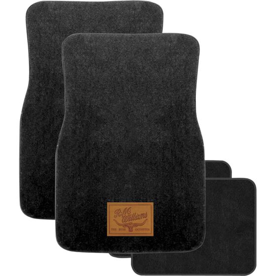 R.M.Williams Car Floor Mats Carpet Black Set of 4, , scaau_hi-res