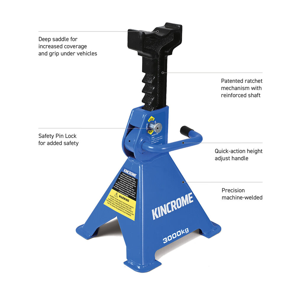 Kincrome Ratchet Car Stands w/Pin 3000kg Supercheap Auto