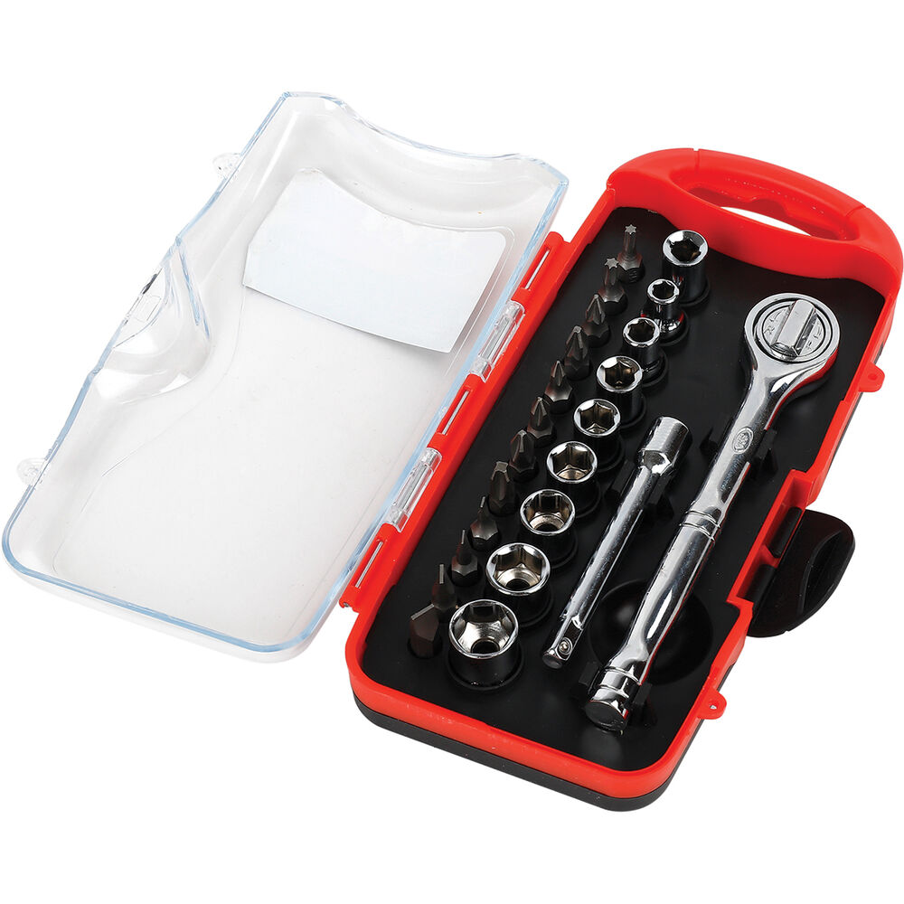 SCA Socket Set 1/4" Drive Metric 23 Piece Supercheap Auto