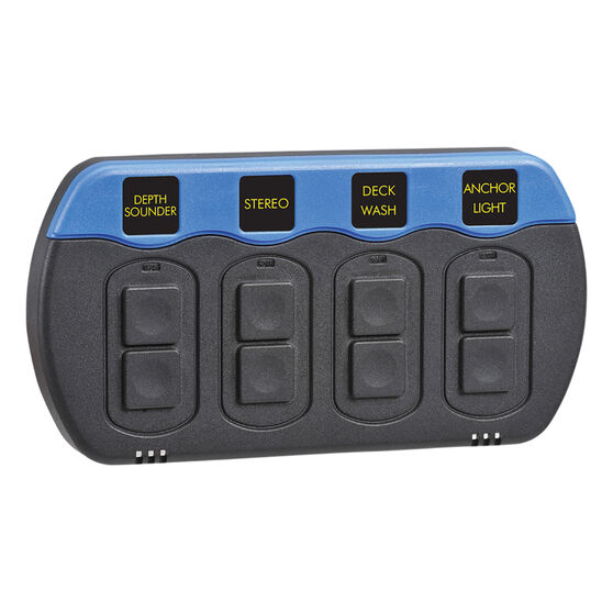 Narva Waterproof Switch Panel - 4 Gang On/Off, 63198BL, , scaau_hi-res