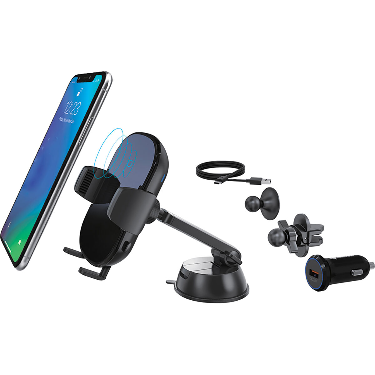 Magnetic Vehicle Mount Phone Holder Air Vent or Dashboard for iPhone 8 8 Plus EooCoo Qi Wireless Car Charger for Samsung Glaxy Note 8/S8/S8 Plus and All Qi-Enabled Devices X 