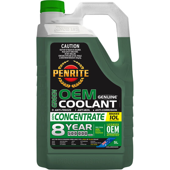 Penrite Green Long Life Anti Freeze / Anti Boil Concentrate Coolant - 5L, , scaau_hi-res