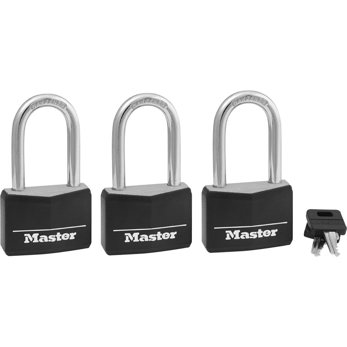 40mm MasterLock Black Vinyl Covered Aluminium Padlock with 2 keys