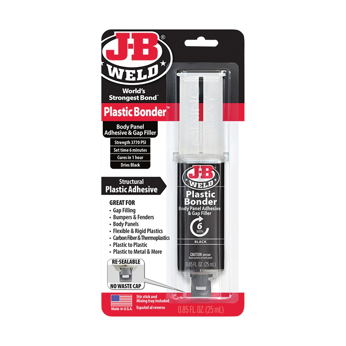 JB Weld Plastic Bonder 25mL Black 50139, , scaau_hi-res