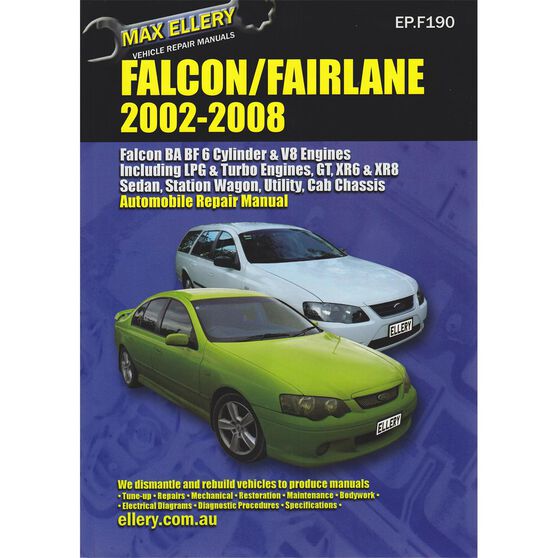 Ellery Car Manual Ford Falcon 2002 2008 Ep F190 Supercheap Auto