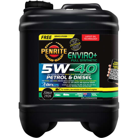 Penrite Enviro+ Engine Oil - 5W-40 10 Litre, , scaau_hi-res