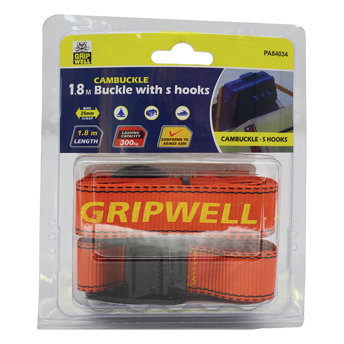 Gripwell Cambuckle Tie Down 1.8m 300kg Supercheap Auto