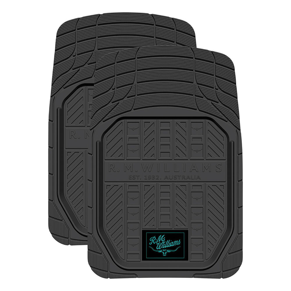 R.M.Williams Aqua Floor Mats Black/Aqua Front Pair Supercheap Auto