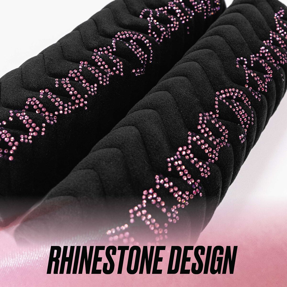 Juicy Couture Juicy Bling Steering Wheel Cover & Seat Belt Comforters Combo - Black/Purple, , scaau_hi-res