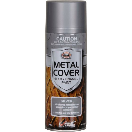 SCA Metal Cover Enamel Rust Paint, Silver - 300g, , scaau_hi-res