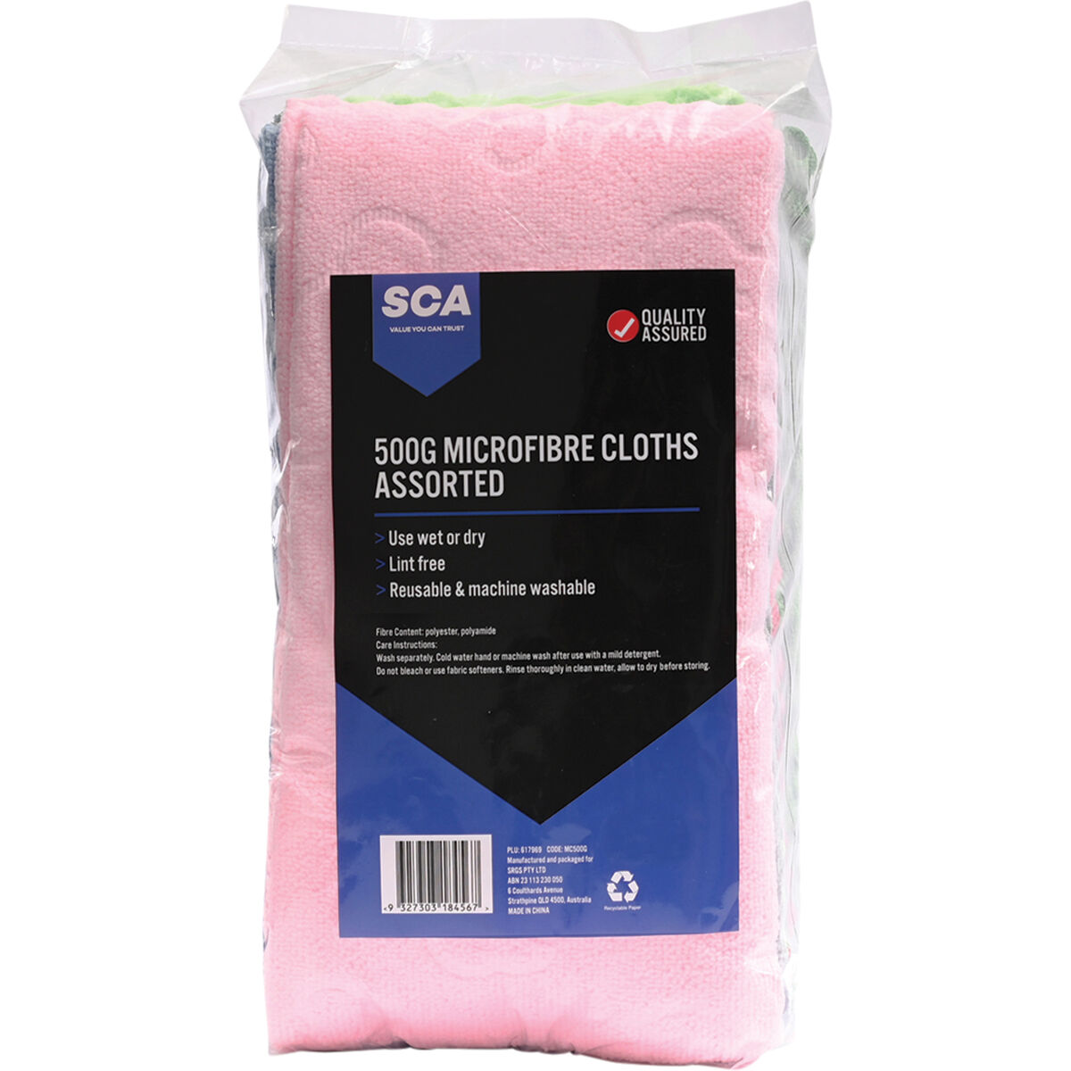 SCA Microfibre Cloth Assorted Pack 500g, , scaau_hi-res