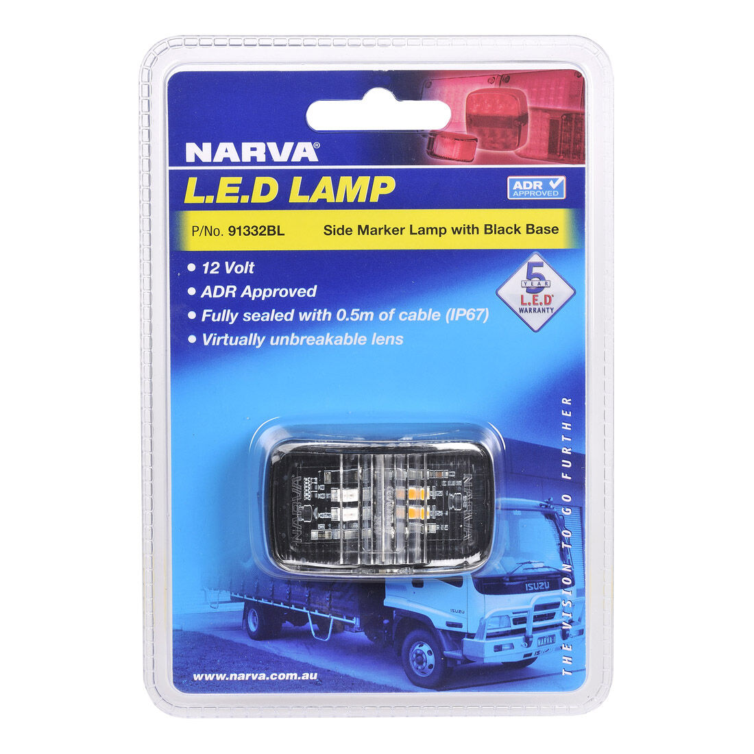 Narva Trailer Lamp Side Makers Red/Amber, , scaau_hi-res