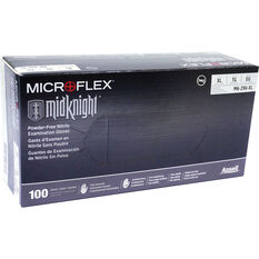 MICROFLEX Midknight Black PF Nitrile Gloves 100 pack X-Large, , scaau_hi-res