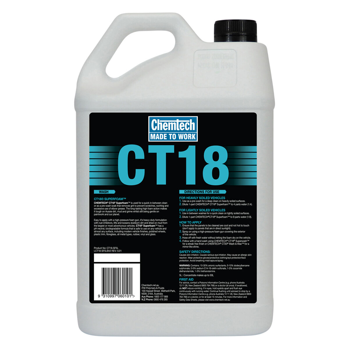 Chemtech CT18 Superfoam 5 Litre, , scaau_hi-res