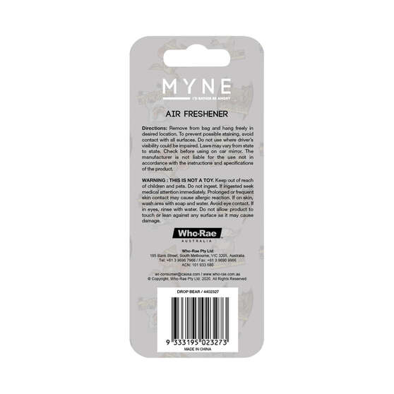 Myne Drop Bear Air Freshener - Ocean Breeze, , scaau_hi-res