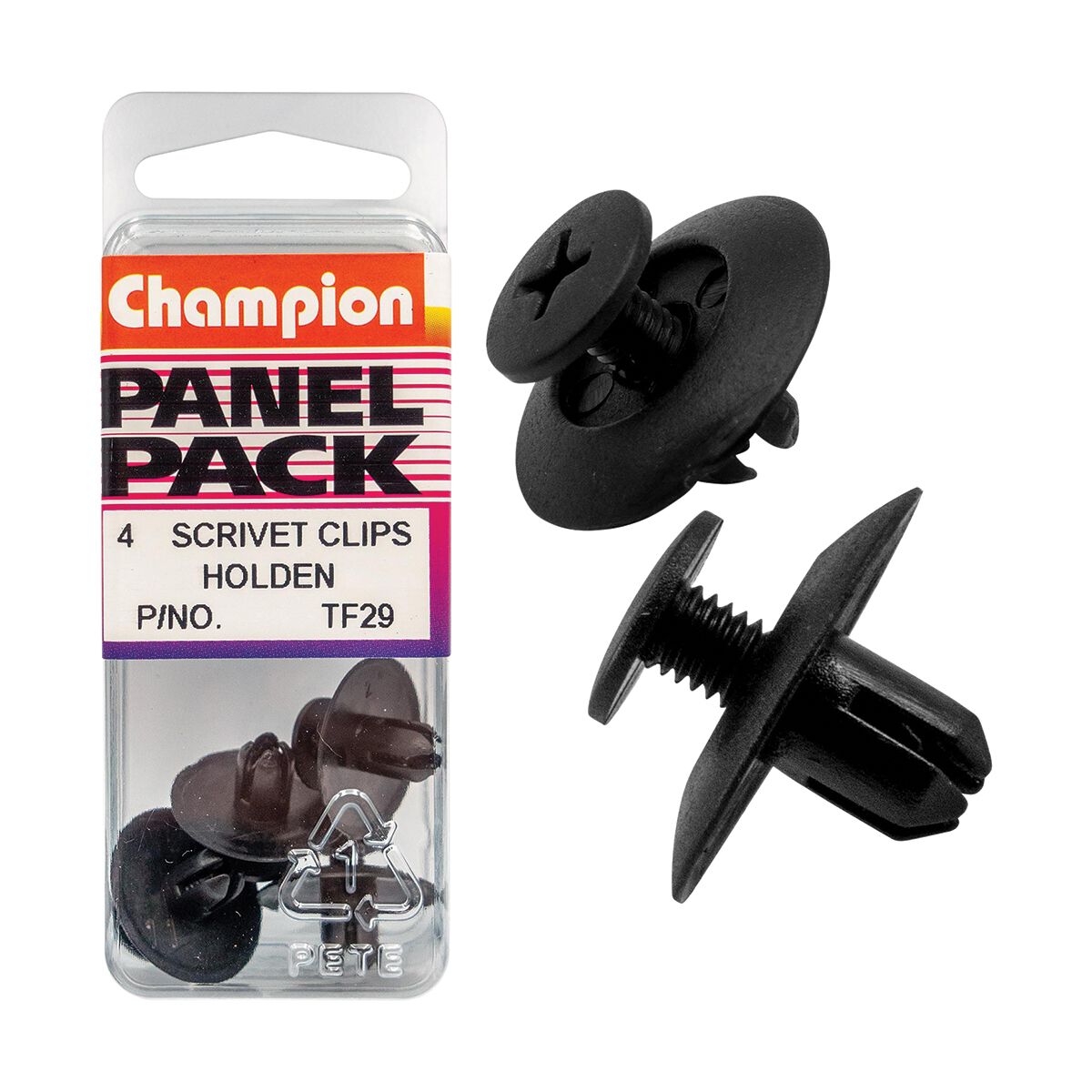 Champion Panel Pack Scrivet Clips - 6mm Hole TF29, 6mmx9mm, , scaau_hi-res