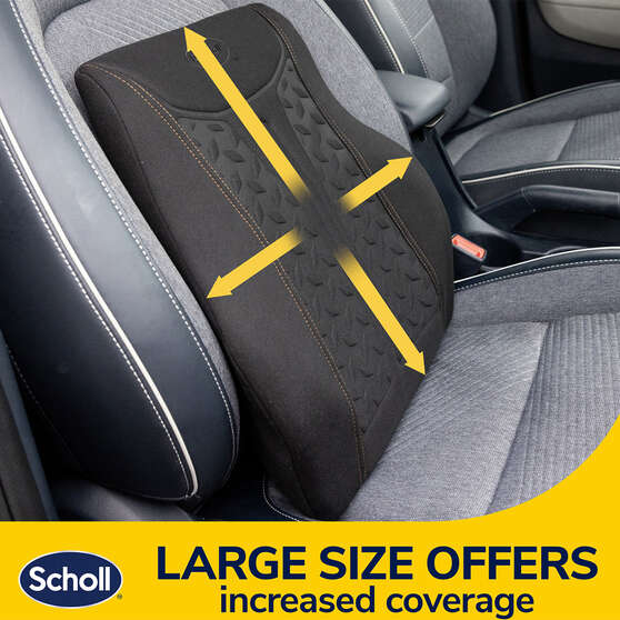 Scholl Copper Infused Memory Foam Black/Orange Lumbar Cushion, , scaau_hi-res