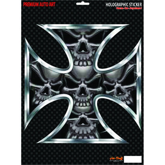 Sticker - Iron Cross Skull, Vinyl, , scaau_hi-res