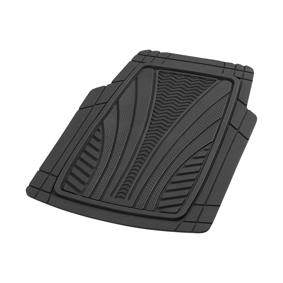 SCA Car Floor Mats PVC Rubber Heavy-Duty Trim Black Set of 4, , scaau_hi-res