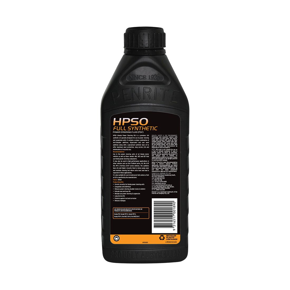 Power Steering Fluid - HPSO, 1 Litre, , scaau_hi-res