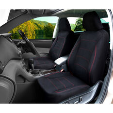 Ridge Ryder Neoprene Seat Covers Black/Red Adjustable Headrests Airbag Compatible 30SAB, , scaau_hi-res