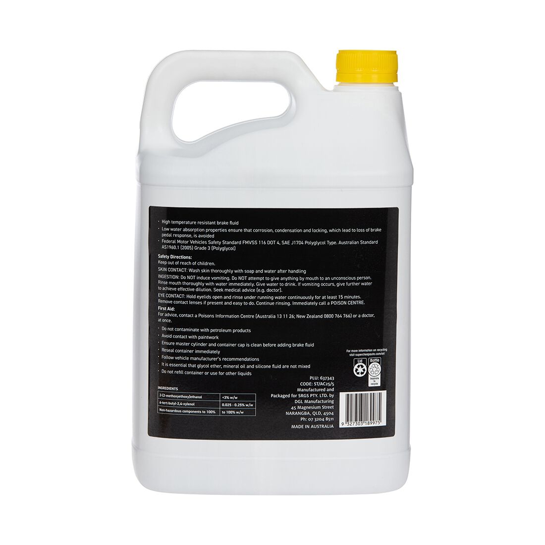 SCA Brake Fluid Dot4 5 Litre, , scaau_hi-res
