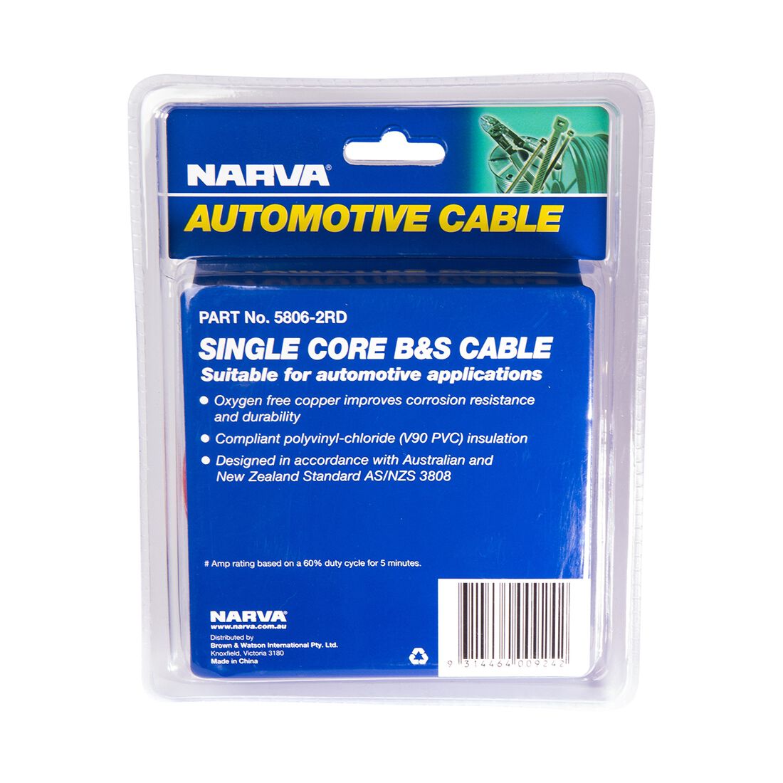 Narva Battery & Starter Cable, 140 Amp, 14mm x 2m - Red, , scaau_hi-res