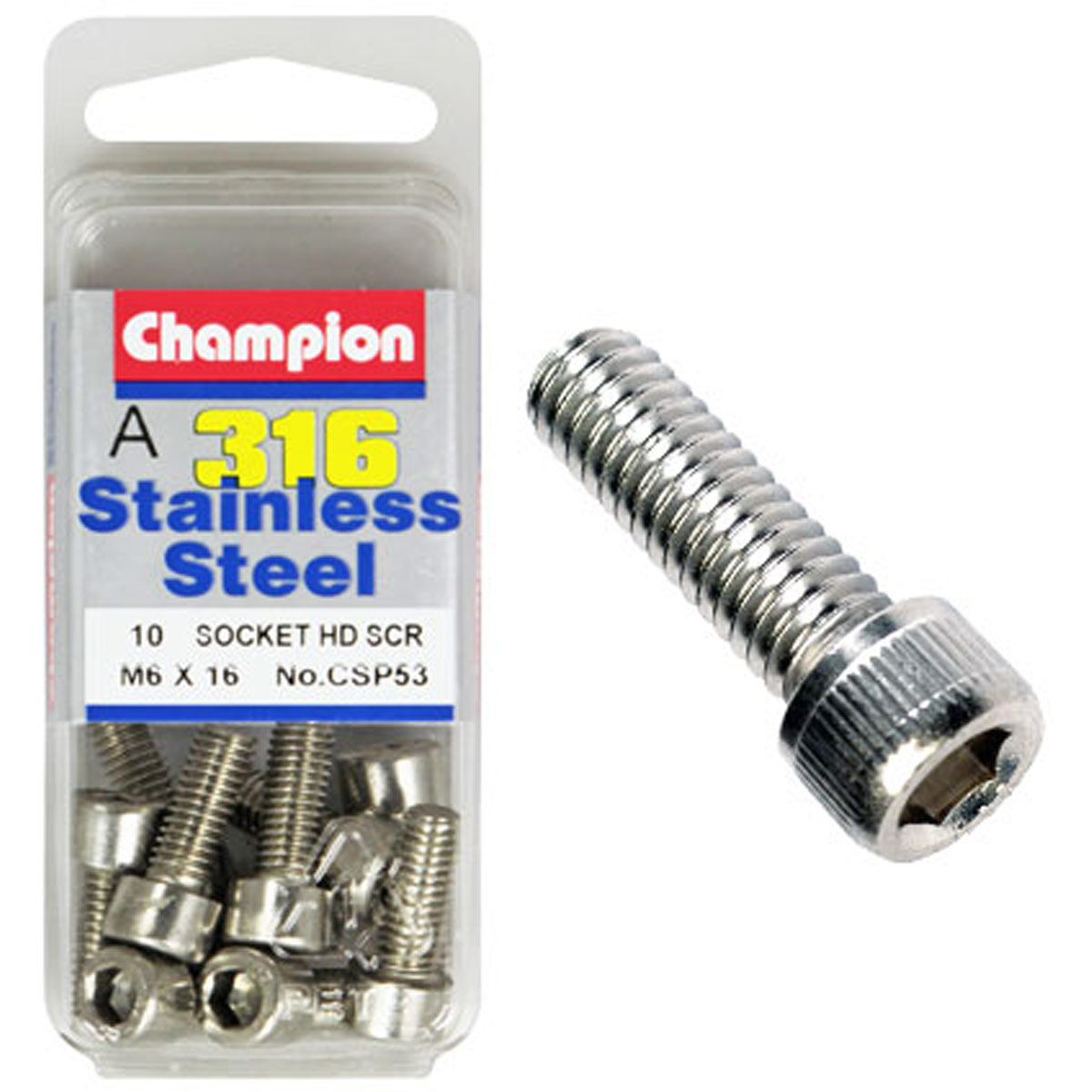 Champion Socket Head Screws - 6mm X 16mm, , scaau_hi-res