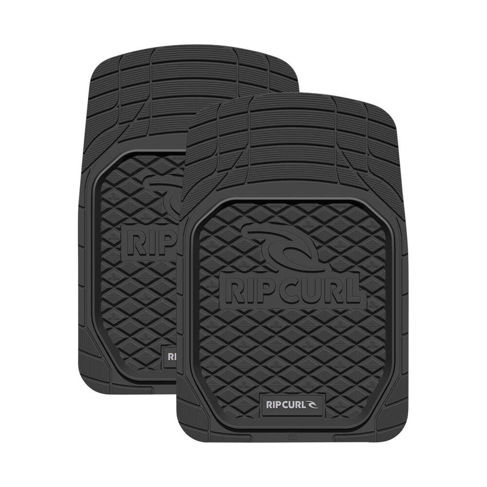 Rip Curl Logo Floor Mats PVC Black Front Pair Supercheap Auto