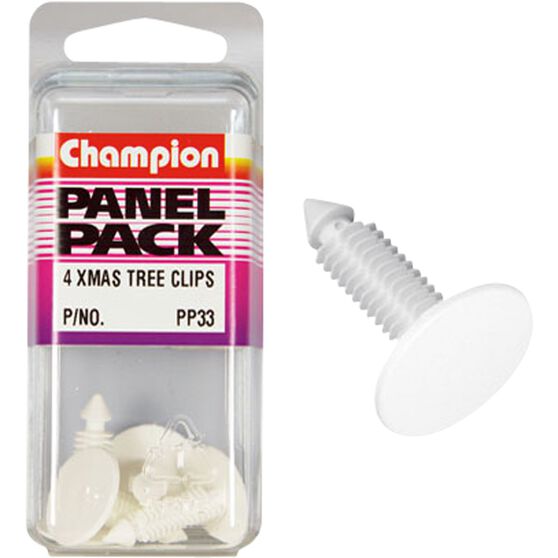 Champion Panel Pack Christmas Tree Clips PP33, White Supercheap Auto