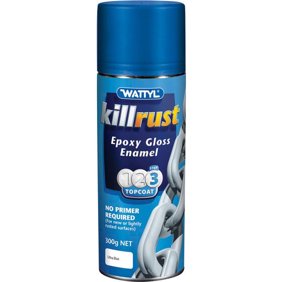 Wattyl Killrust Epoxy Gloss Enamel Aerosol Paint Ultra Blue 300g Supercheap Auto