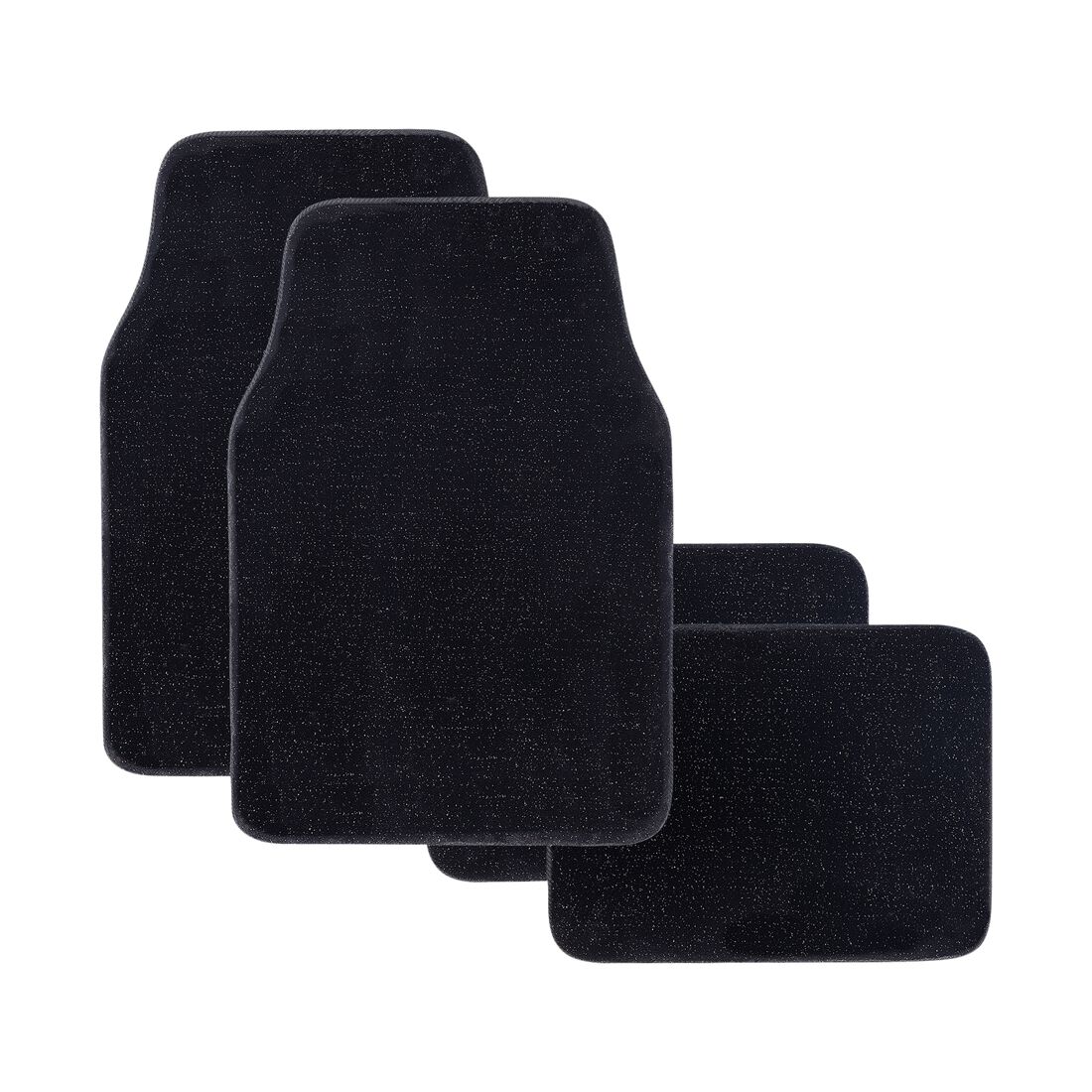SCA Floor Mats Carpet Plush Black & Silver Set of 4, , scaau_hi-res