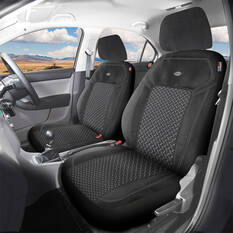 Dickies Repreve Reeves Poly/Mesh Seat Covers Black/Sand Adjustable Headrests, , scaau_hi-res