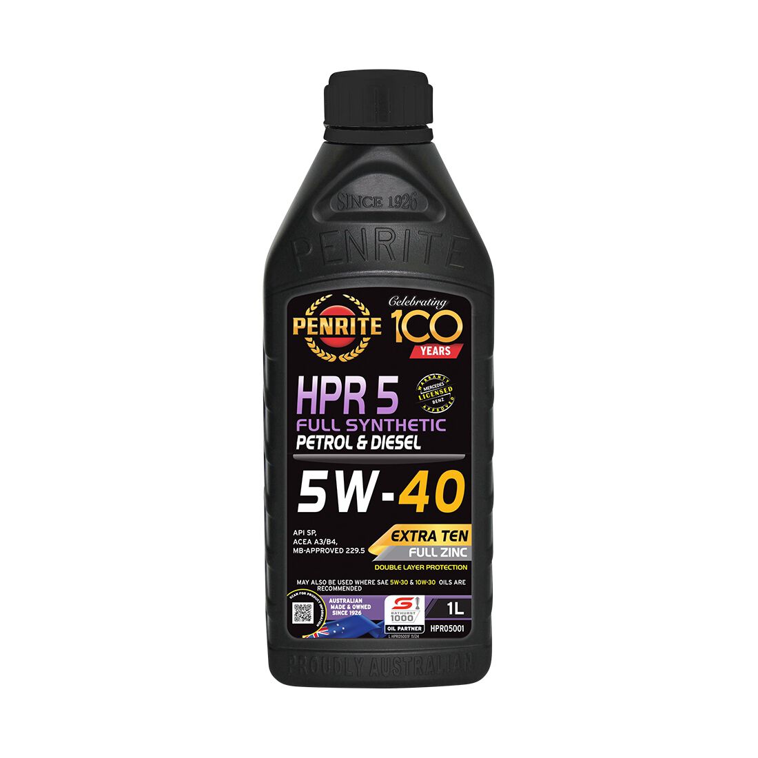 Penrite HPR 5 Engine Oil - 5W-40, 1 Litre, , scaau_hi-res