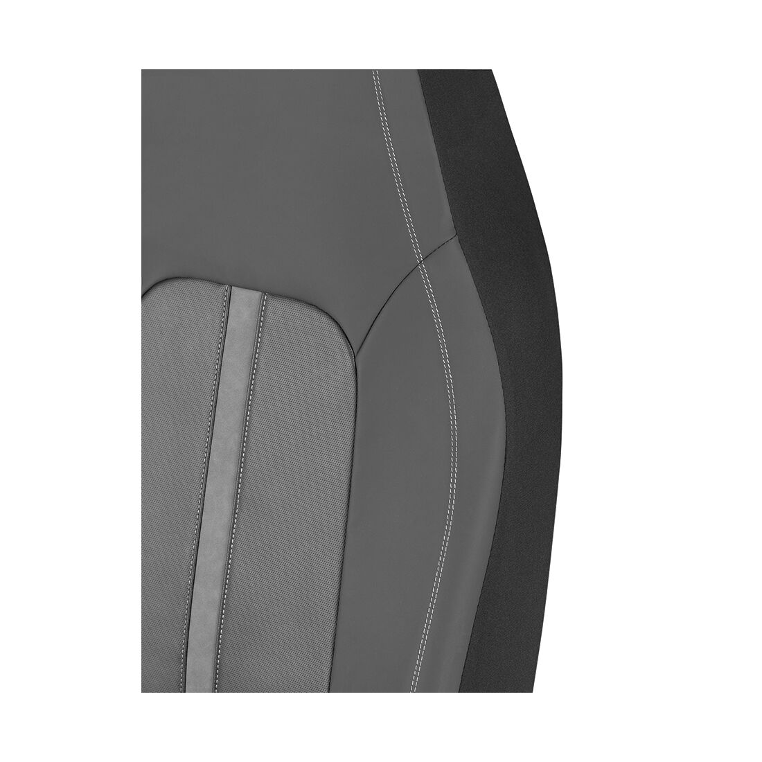 SCA Seat Cover Sports Black & Grey Metallic Leather Look, Built-in Headrests, Airbag Compatible, Size 60A, , scaau_hi-res