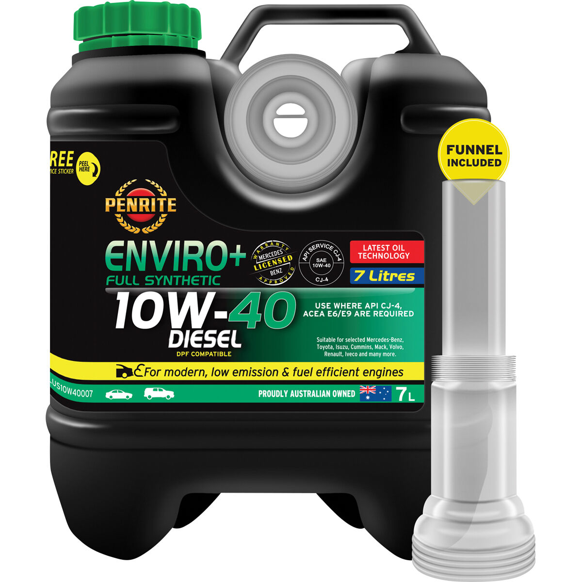 Penrite Enviro+ Engine Oil 10W-40 7 Litre, , scaau_hi-res