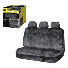 SCA Luxury Fur Seat Cover Slate Adjustable Headrests Rear Seat Size 06H, , scaau_hi-res