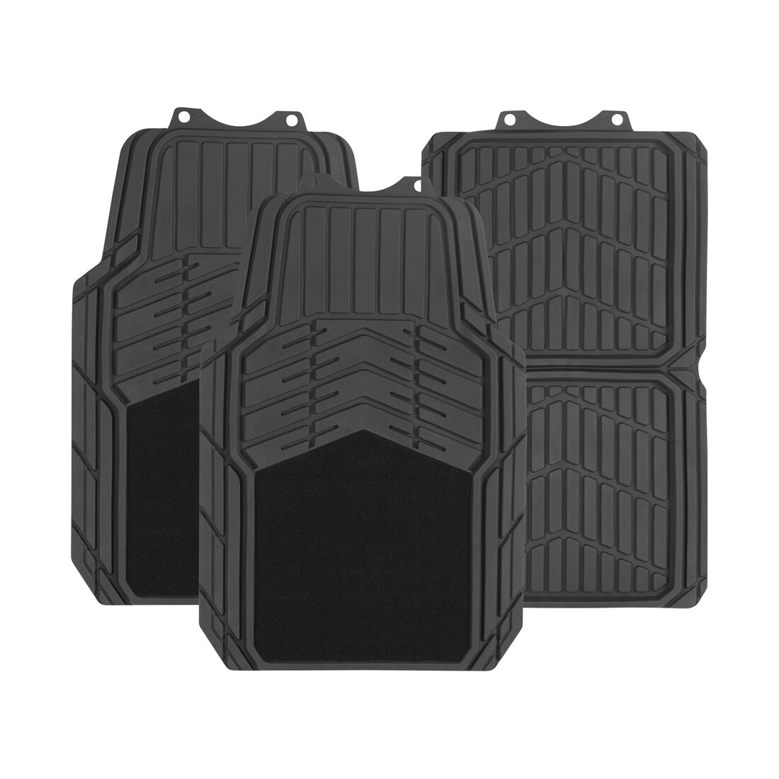SCA Car Floor Mats PVC & Carpet Combo Black Set of 4, , scaau_hi-res