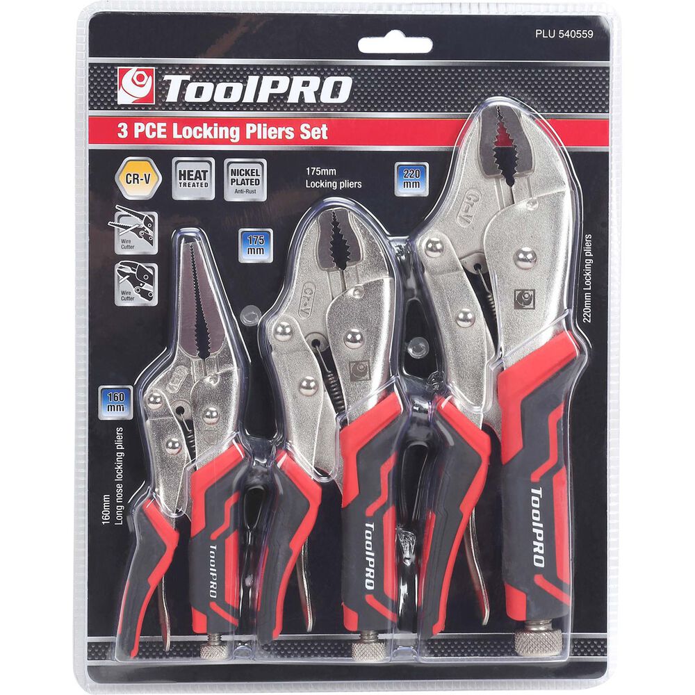 ToolPRO Locking Plier Set 3 Pieces Supercheap Auto