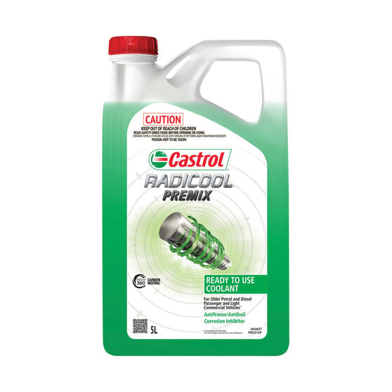 Castrol Radicool Green Anti-Freeze/Anti-Boil Premix Coolant - 5 Litre, , scaau_hi-res