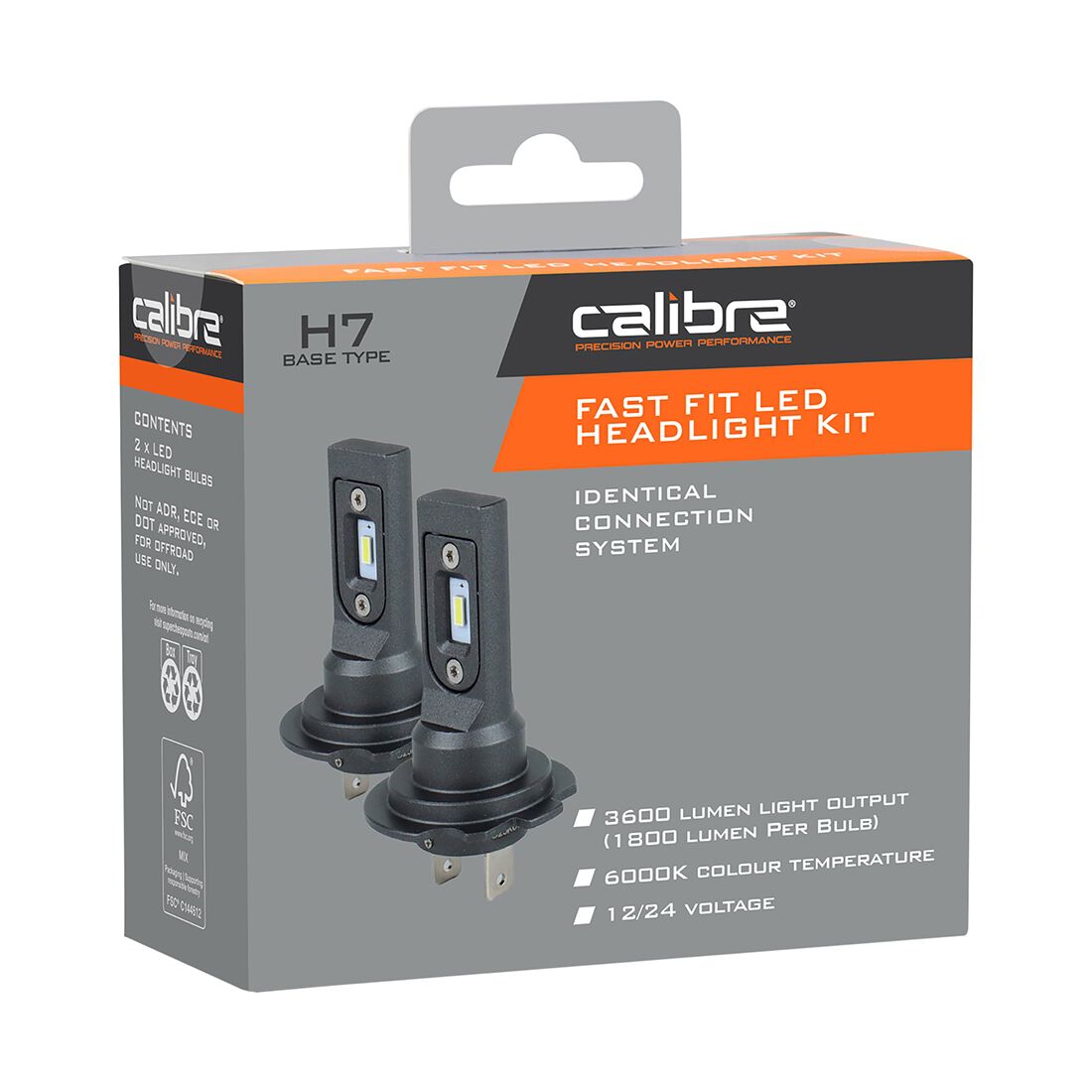 Calibre Fast Fit LED Headlight Conversion Kit - H7 12/24V, , scaau_hi-res