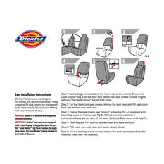 Dickies Repreve Polyester OG Black/White Logo Seat Covers Black Adjustable Headrests Airbag Compatible, , scaau_hi-res